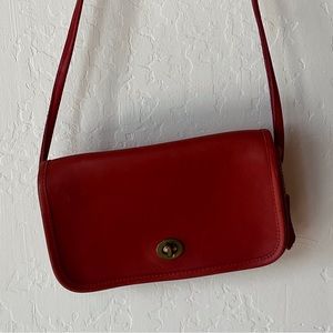 NWOT Coach Vintage Red Flap Bag